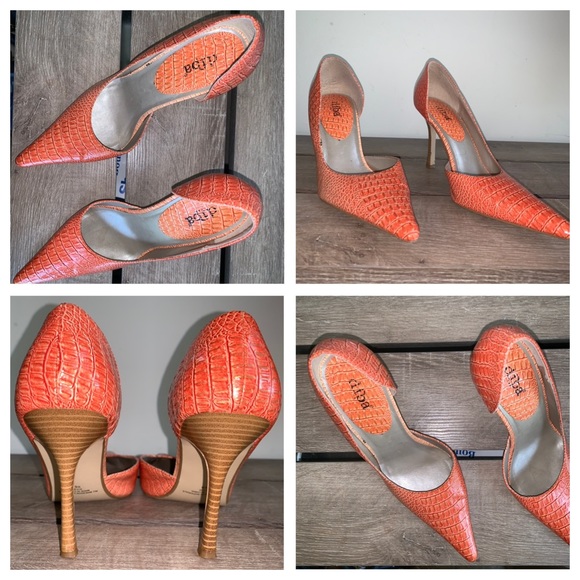 orange snake print shoes